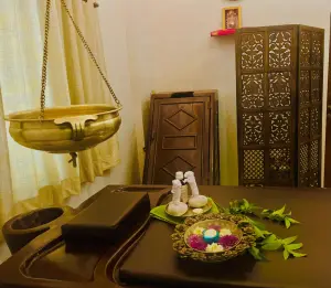 Traditional Ayurvedic treatment room